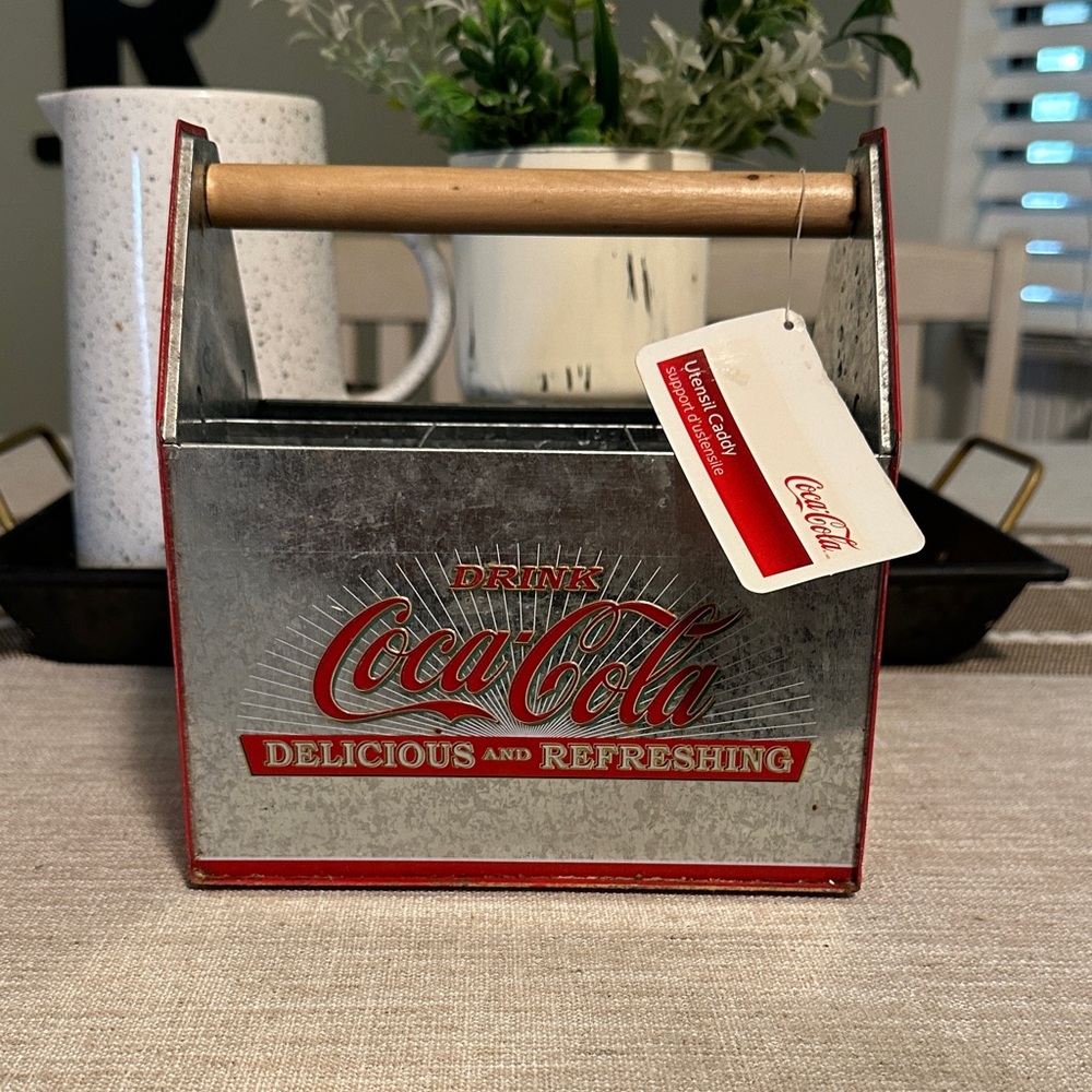 Coca-Cola Red and Silver Metal Carrier